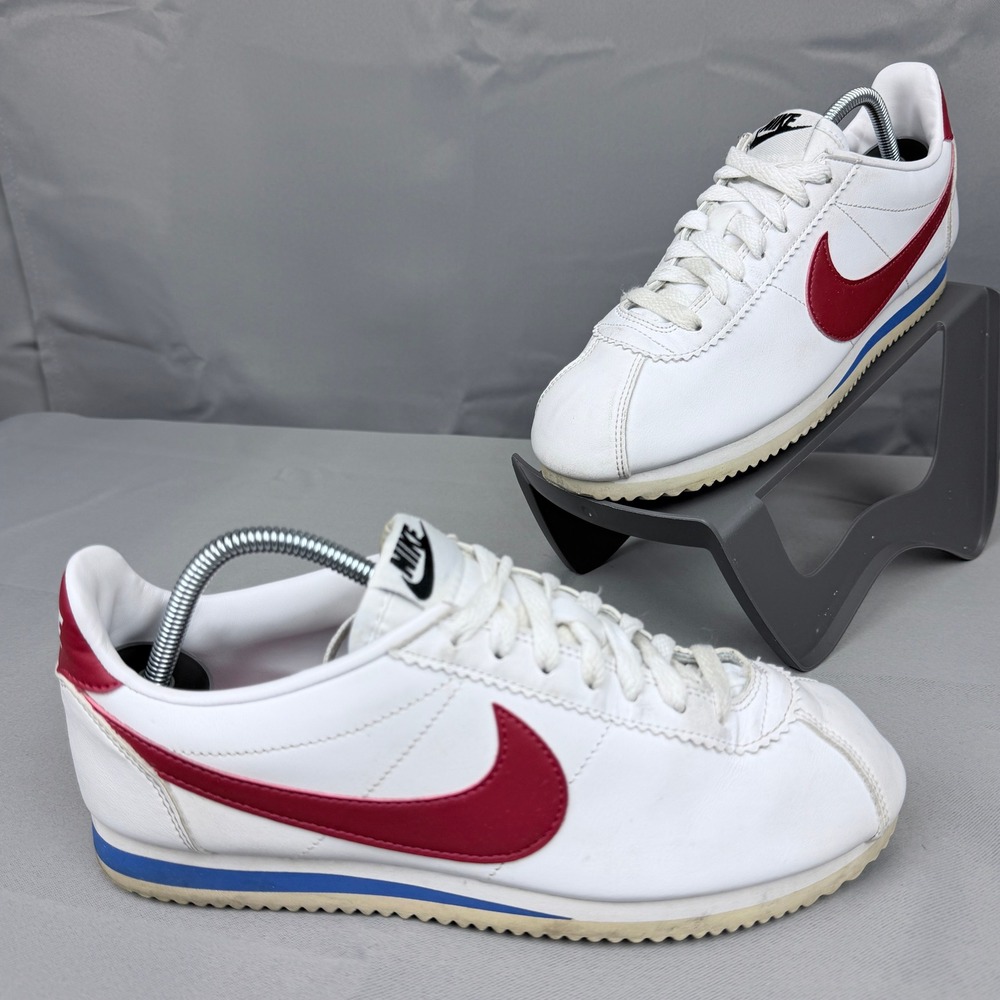 Nike Classic Cortez Leather Forrest Gump White Red Blue 807471-103 Womens 8.5